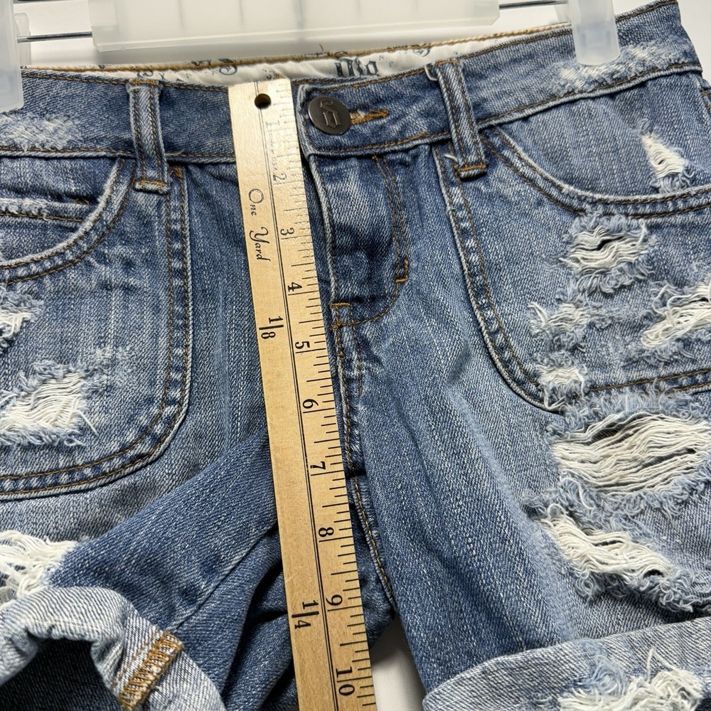 Decree Distressed Denim Jeans Shorts Women's Size 5 Y2K - Picture 4 of 9
